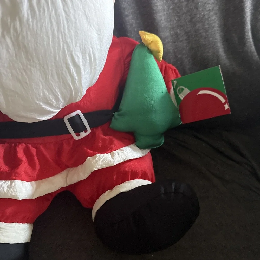 VTG 90's Puffy Nylon Parachute Santa‎ Claus Christmas Plush Decoration 20